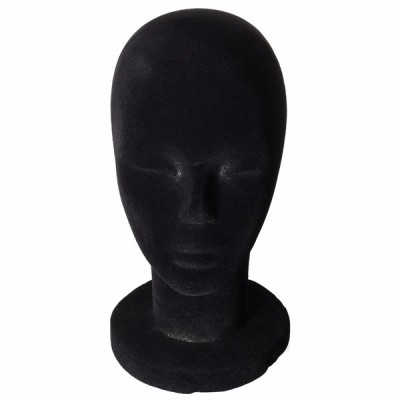 Black Styrofoam Foam Mannequin Head Polystyrene Head for Wig Display