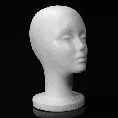 white styrofoam foam mannequin wig head training mannequin head